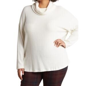 Sanctuary Staying Cozy Cowl Neck Tunic - Milk - Size 1X